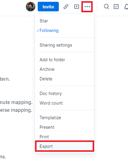 Dropbox Paper Export