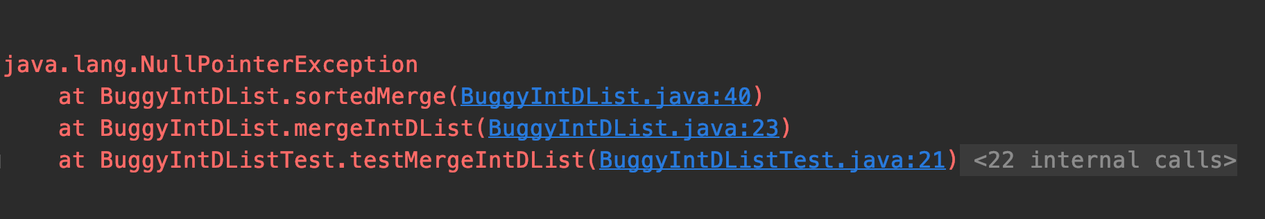 Null Pointer Exception